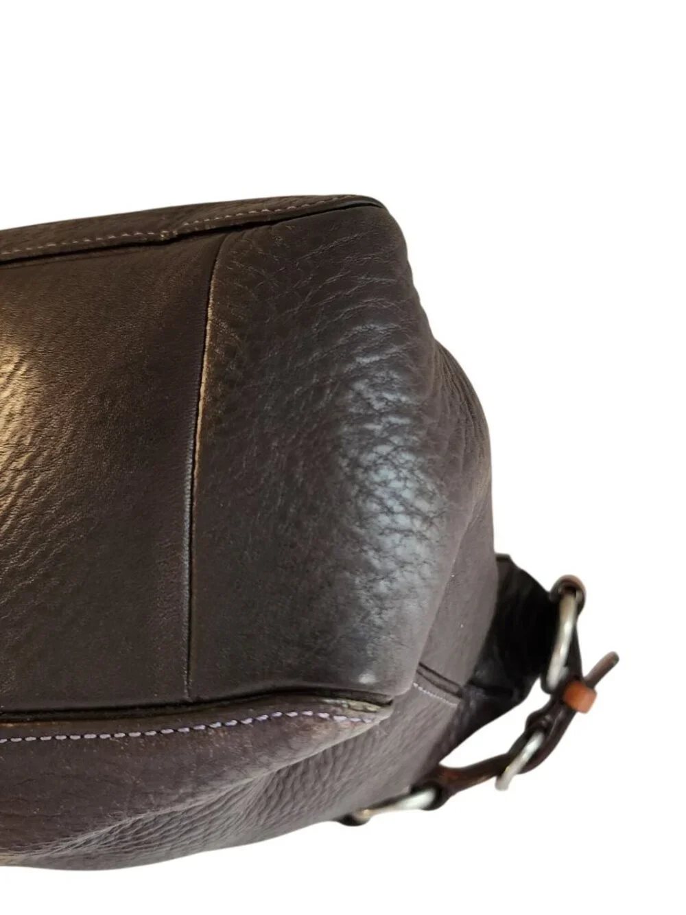 Vintage Coach Chelsea Hobo bag (Style 10131/10132) crafted from dark brown pebbl
